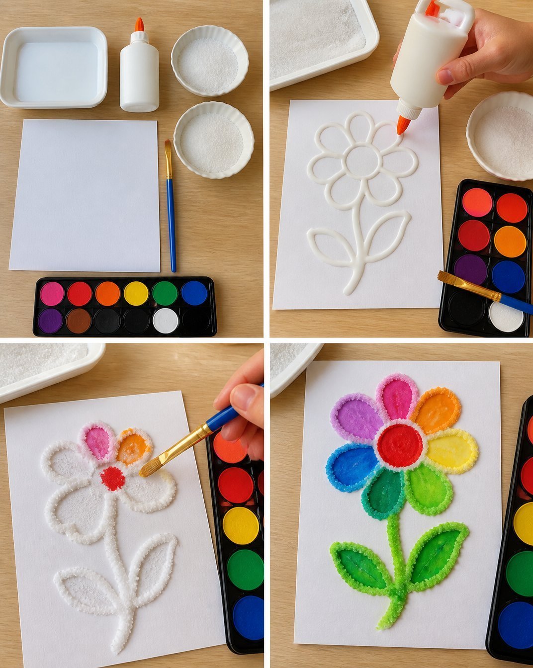 Vibrant 3D Salt Painting for Kids: Textured Art