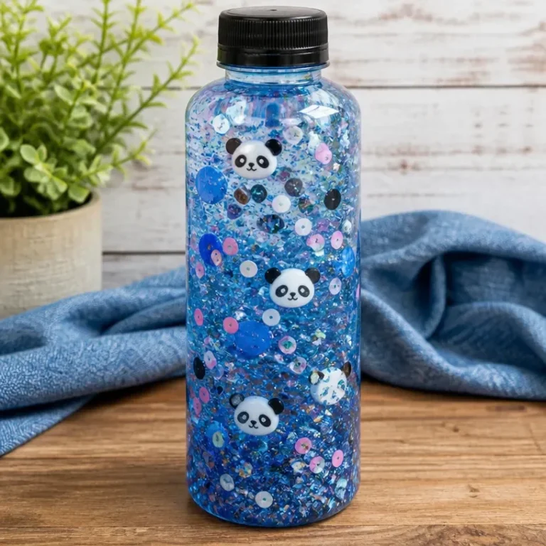Calming Blue Panda sensory bottle for kids promoting relaxation and sensory play