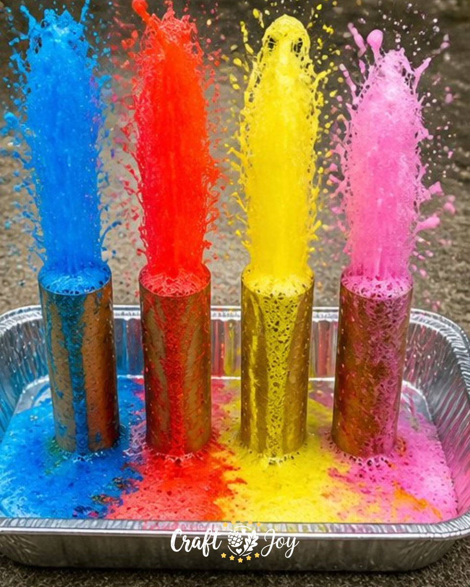 Colorful Baking Soda Fizz Tubes: Rainbow Science Activity for Kids