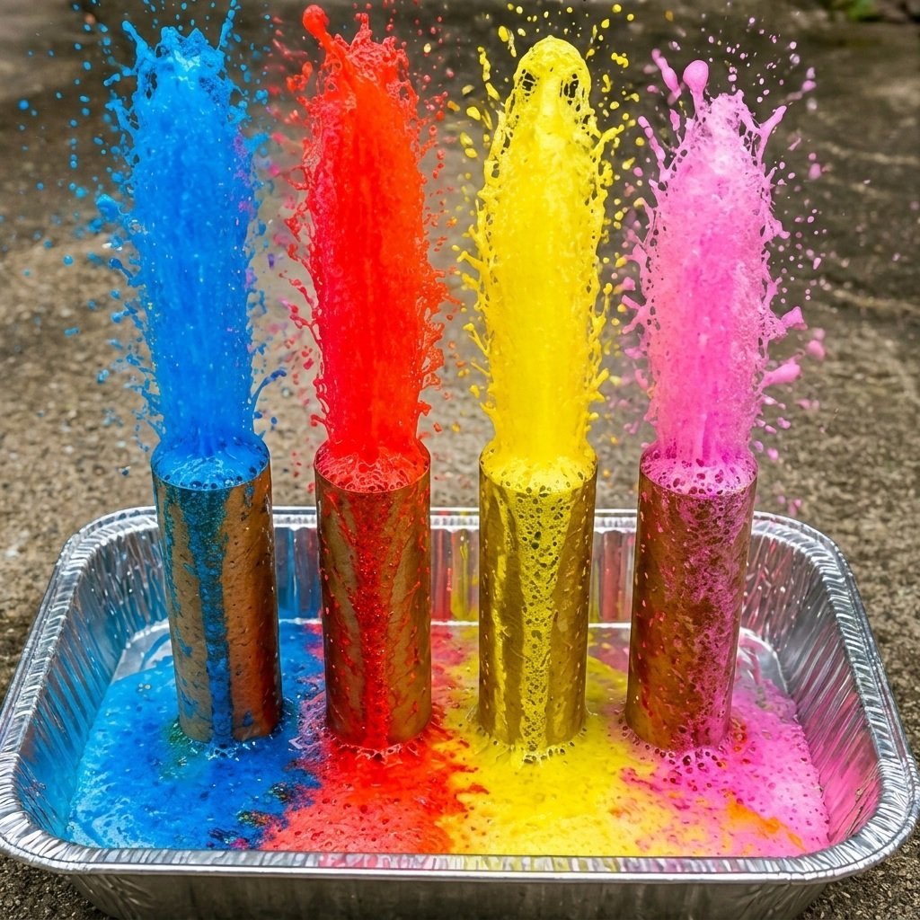 Colorful Baking Soda Fizz Tubes: Rainbow Science Activity for Kids