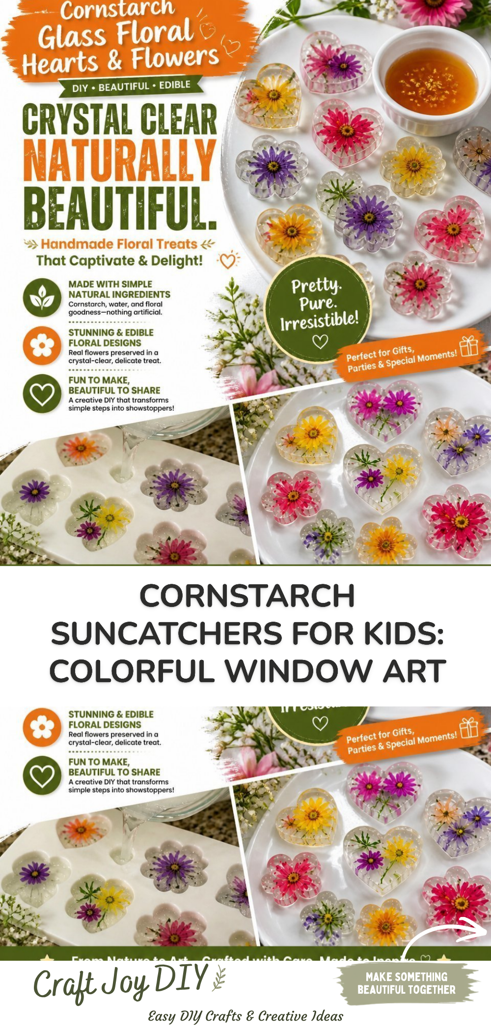 Cornstarch Suncatchers for Kids: Colorful Window Art