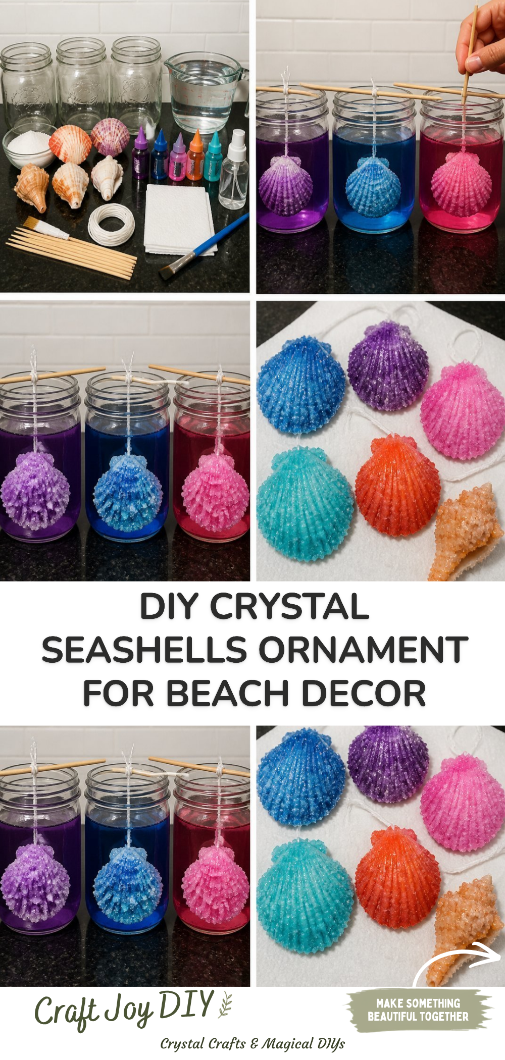 DIY Crystal Seashells Ornament for Beach Decor