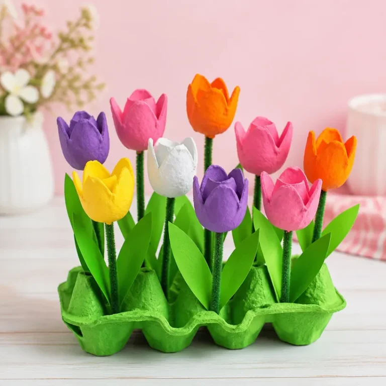 DIY Egg Carton Tulip Bouquet