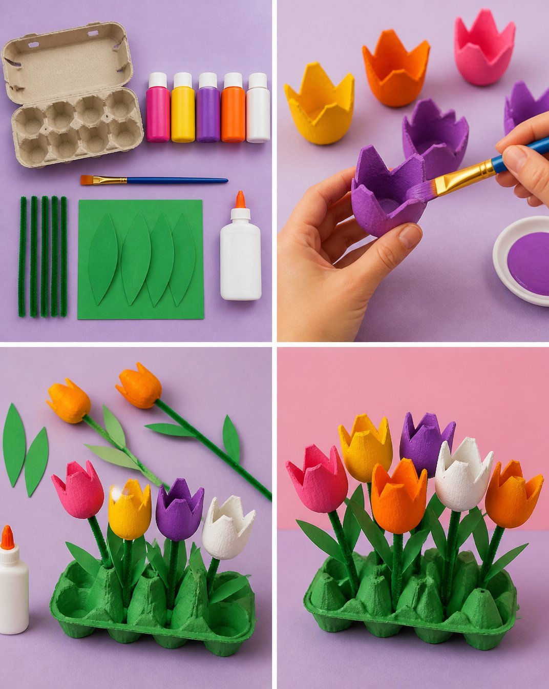 DIY Egg Carton Tulip Bouquet