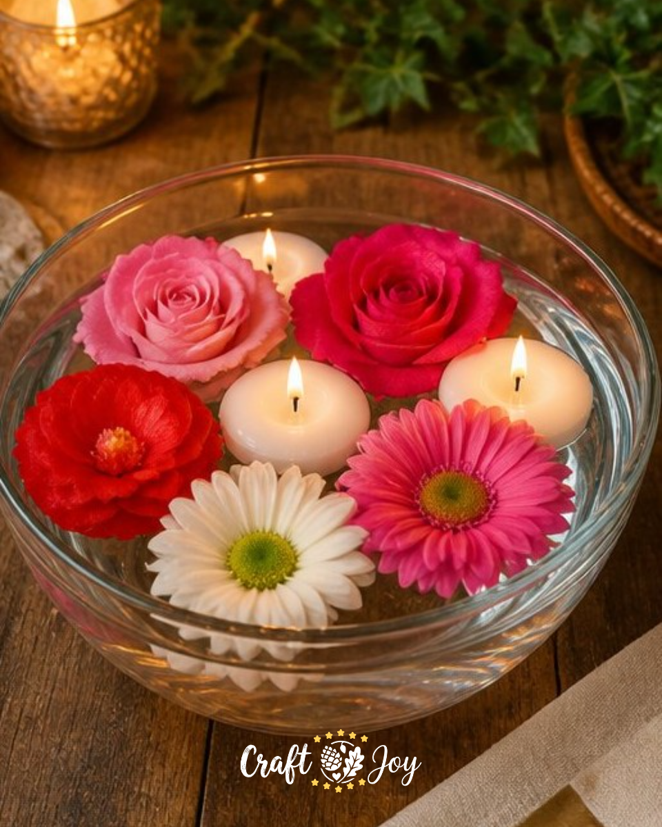 DIY Floating Flower Bowl Centerpiece for Every Season