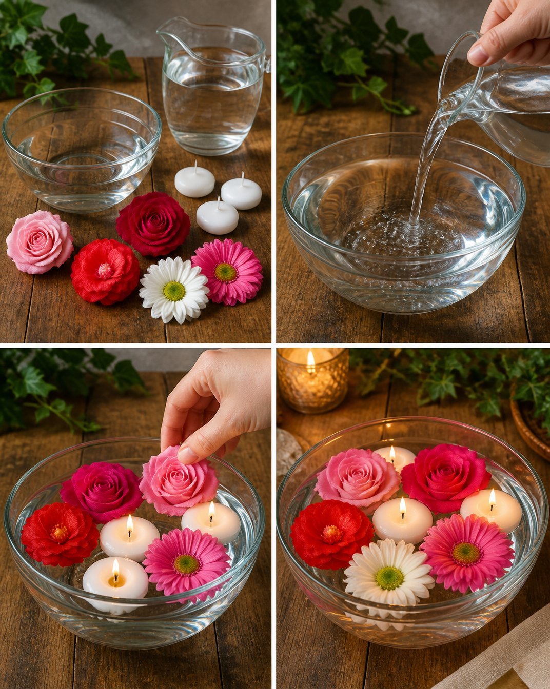 DIY Floating Flower Bowl Centerpiece for Every Season