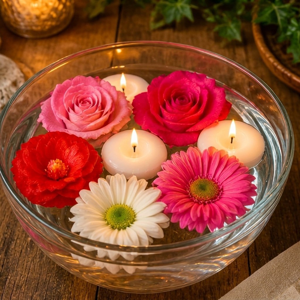 DIY Floating Flower Bowl Centerpiece for Every Season