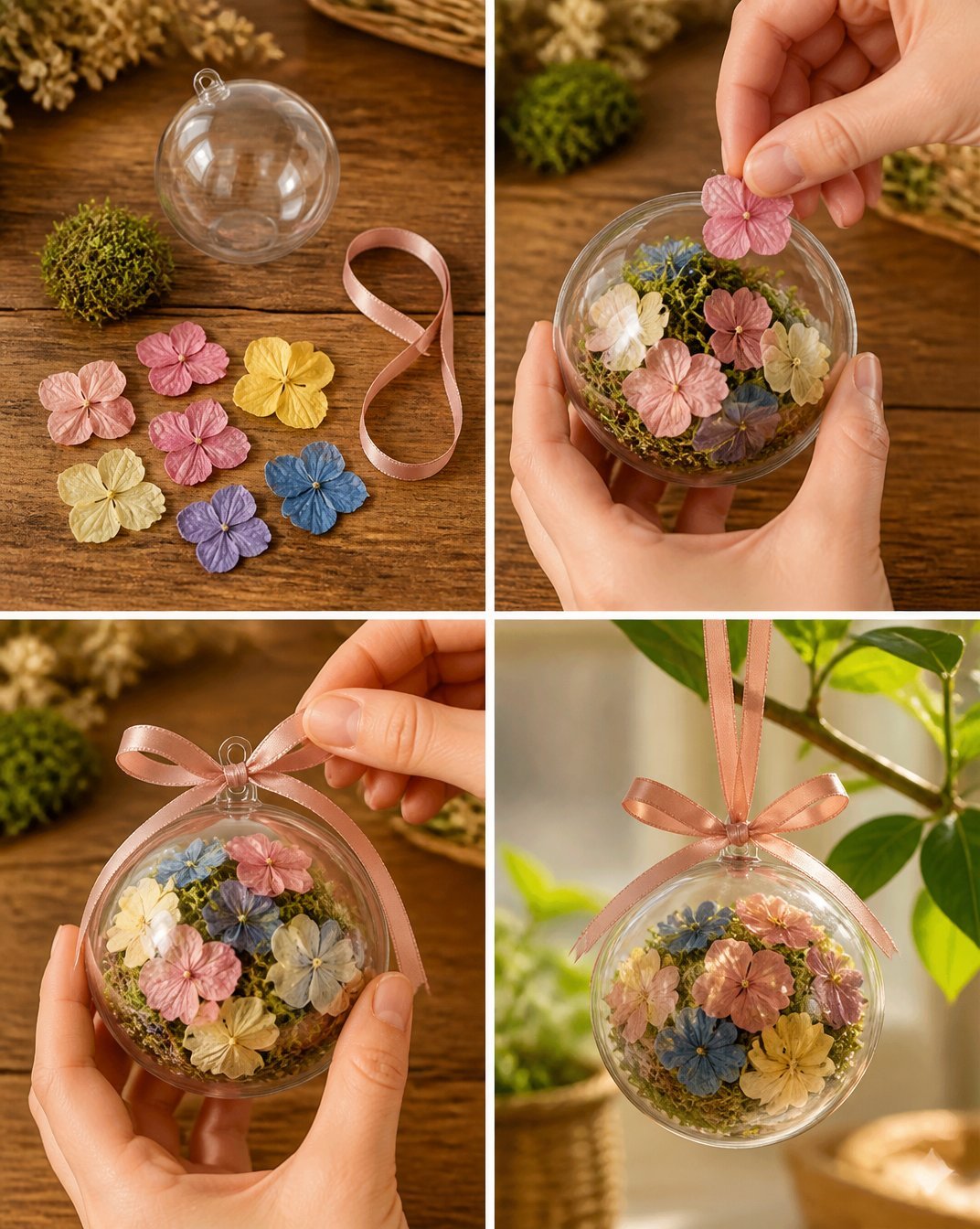 DIY Hanging Flower Globe Ornament