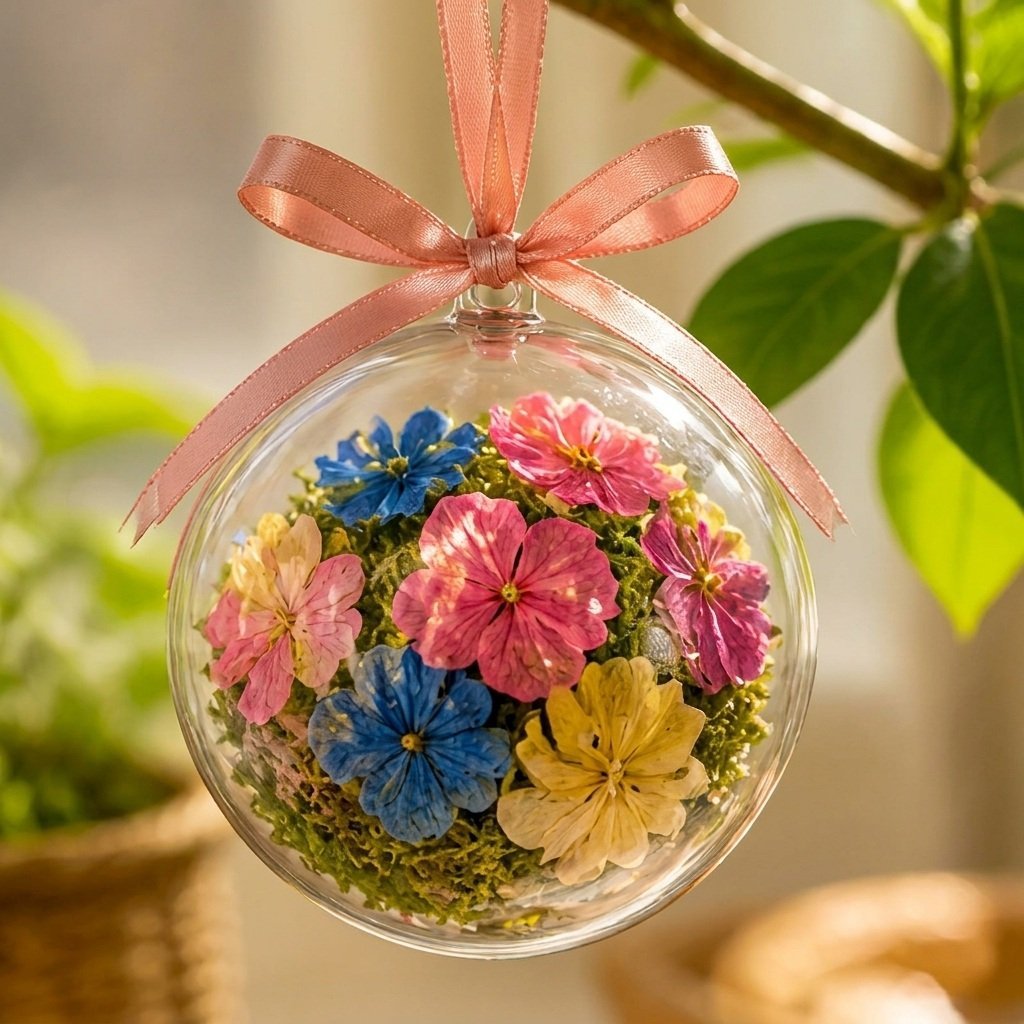 DIY Hanging Flower Globe Ornament