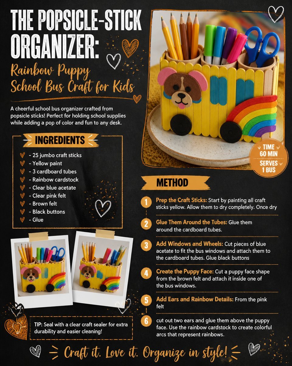 DIY Rainbow School Bus Craft with Popsicle Sticks for Kids