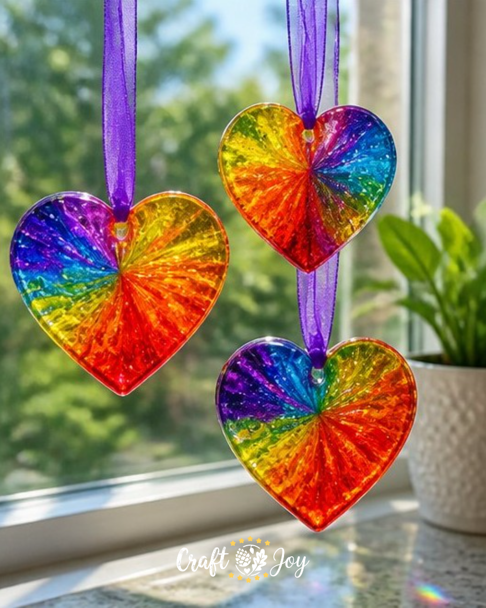 DIY Swirled Glue Sun Catchers