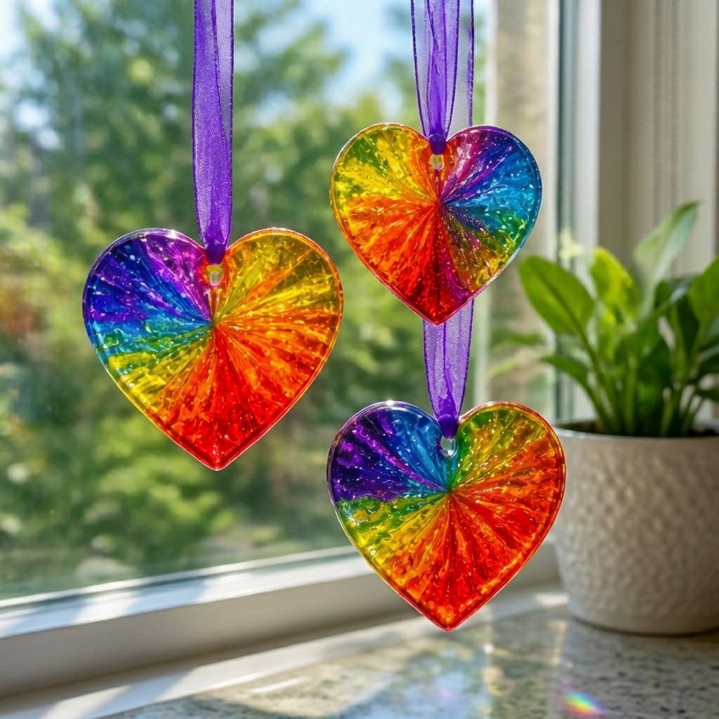 DIY Swirled Glue Sun Catchers