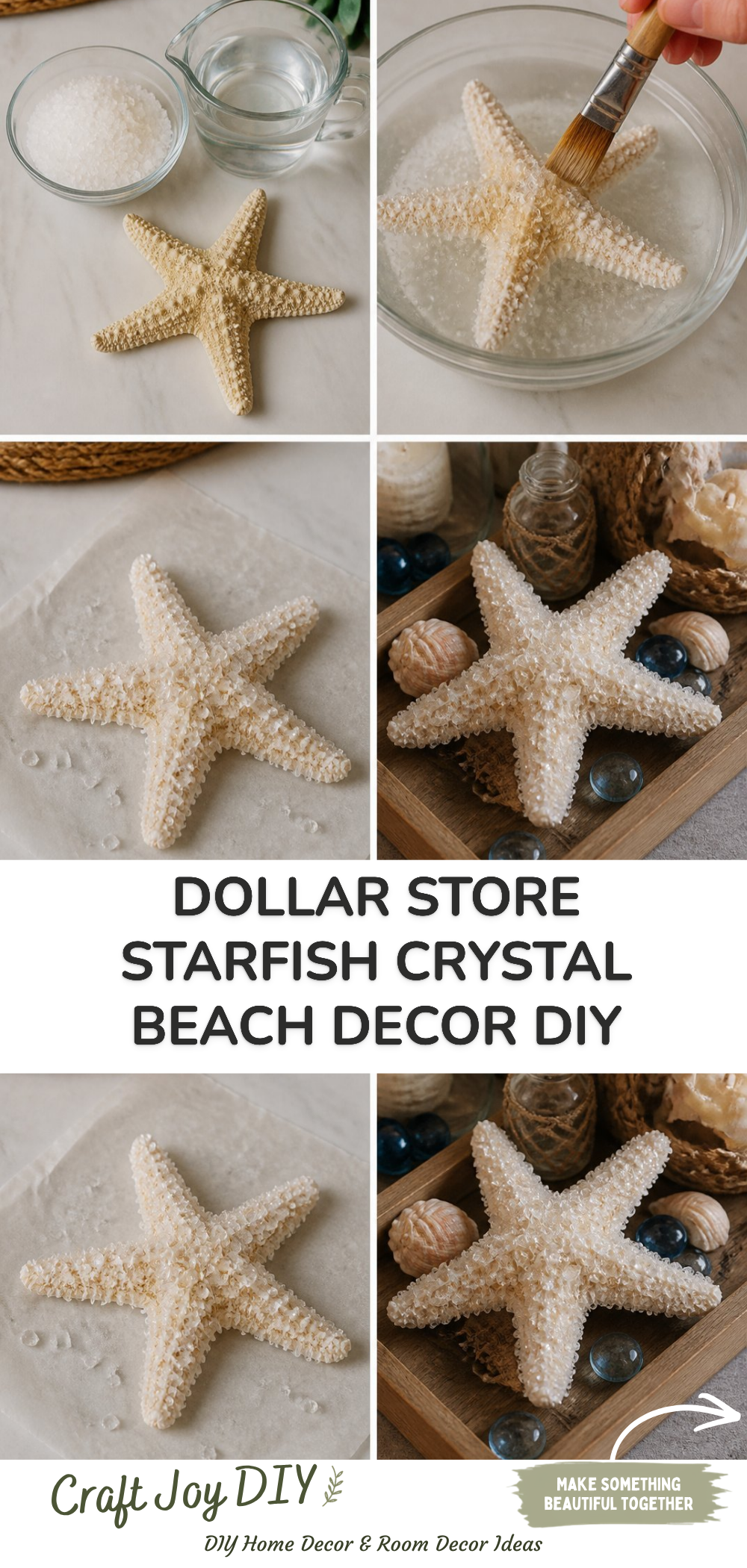 Dollar Store Starfish Crystal Beach Decor DIY