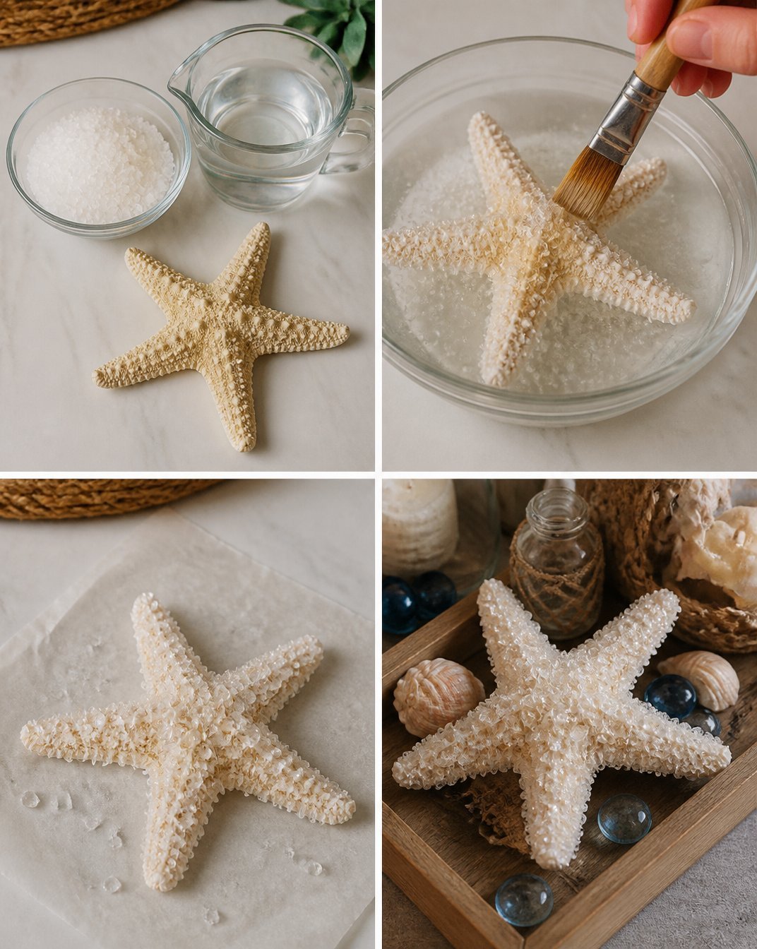 How to Turn Dollar Store Starfish into Crystal Beach Decor