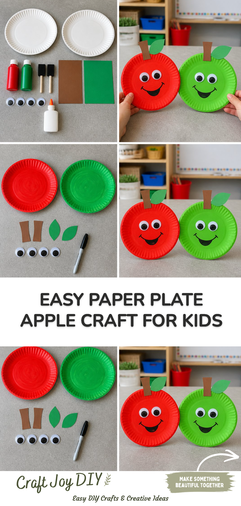 Easy Paper Plate Apple Craft for Kids