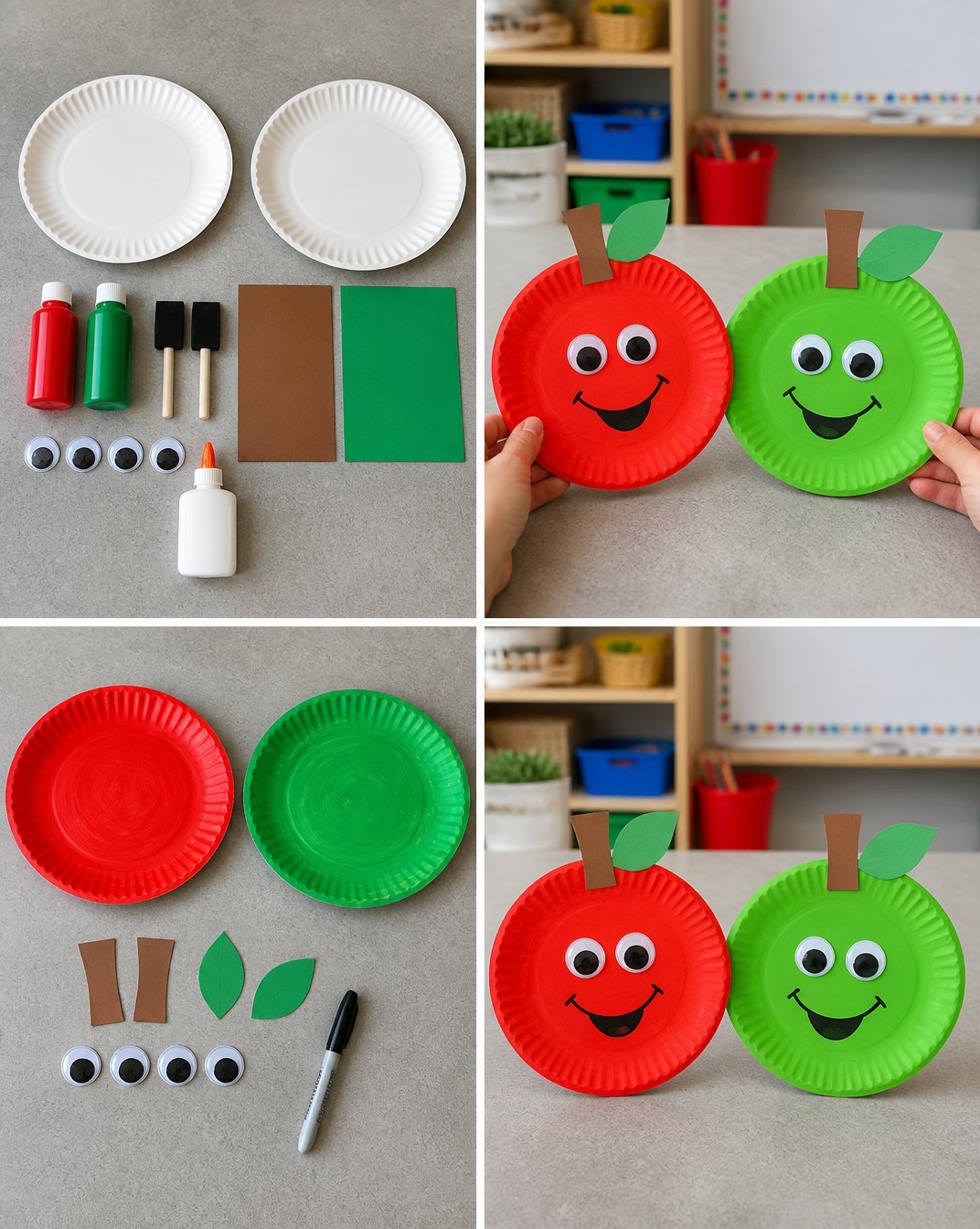 Easy Paper Plate Apple Craft for Kids