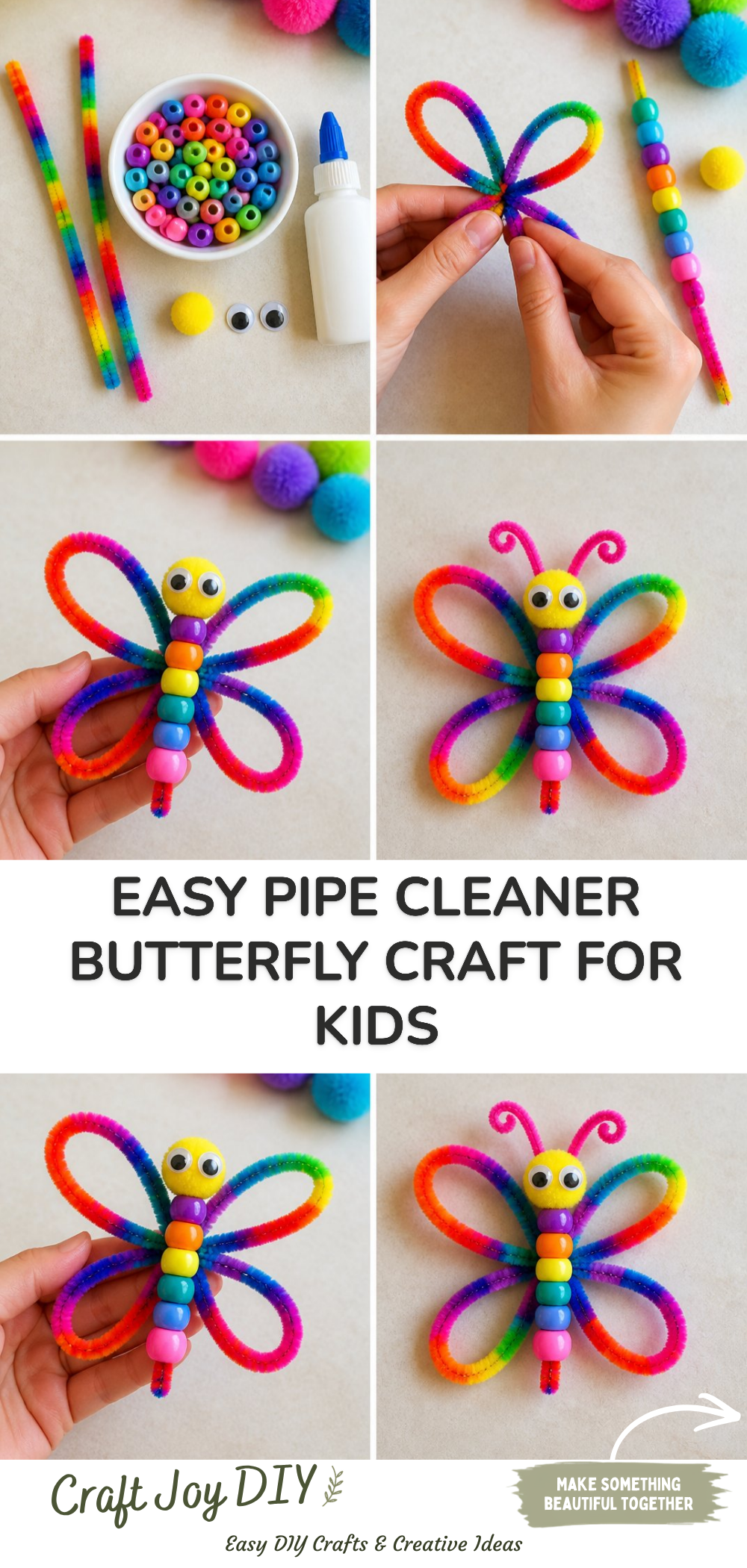 Easy Pipe Cleaner Butterfly Craft for Kids