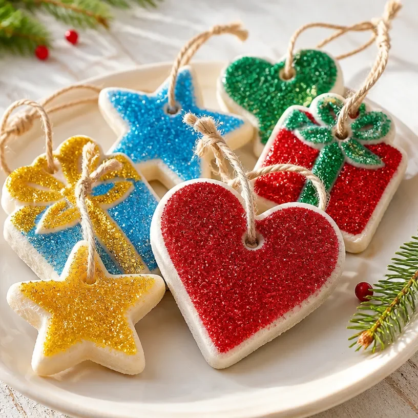 Easy salt dough Christmas ornaments for kids made from simple ingredients