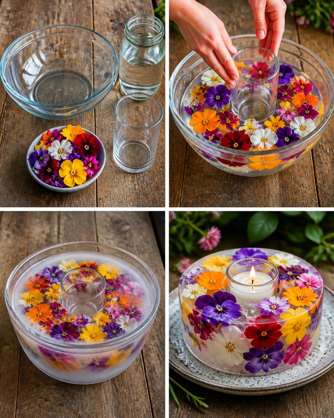 Floral Ice Candle Centerpiece