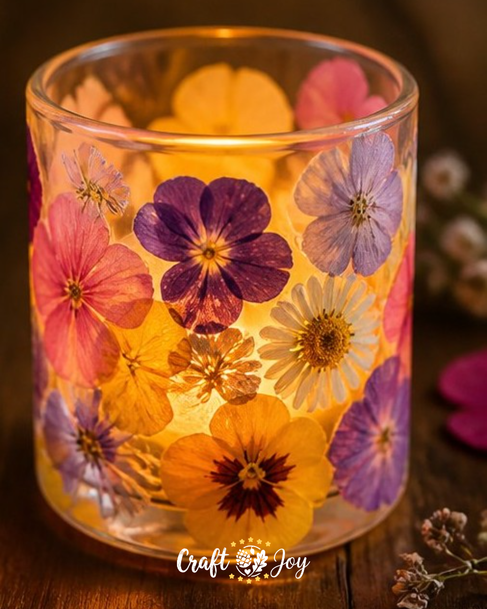 Flower Petal Candle Holder Decoration DIY