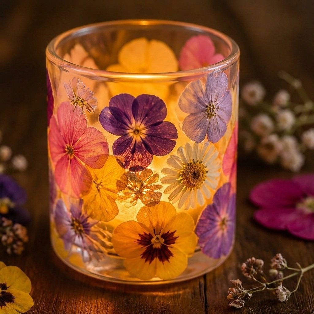 Easy Flower Petal Candle Holder Decoration