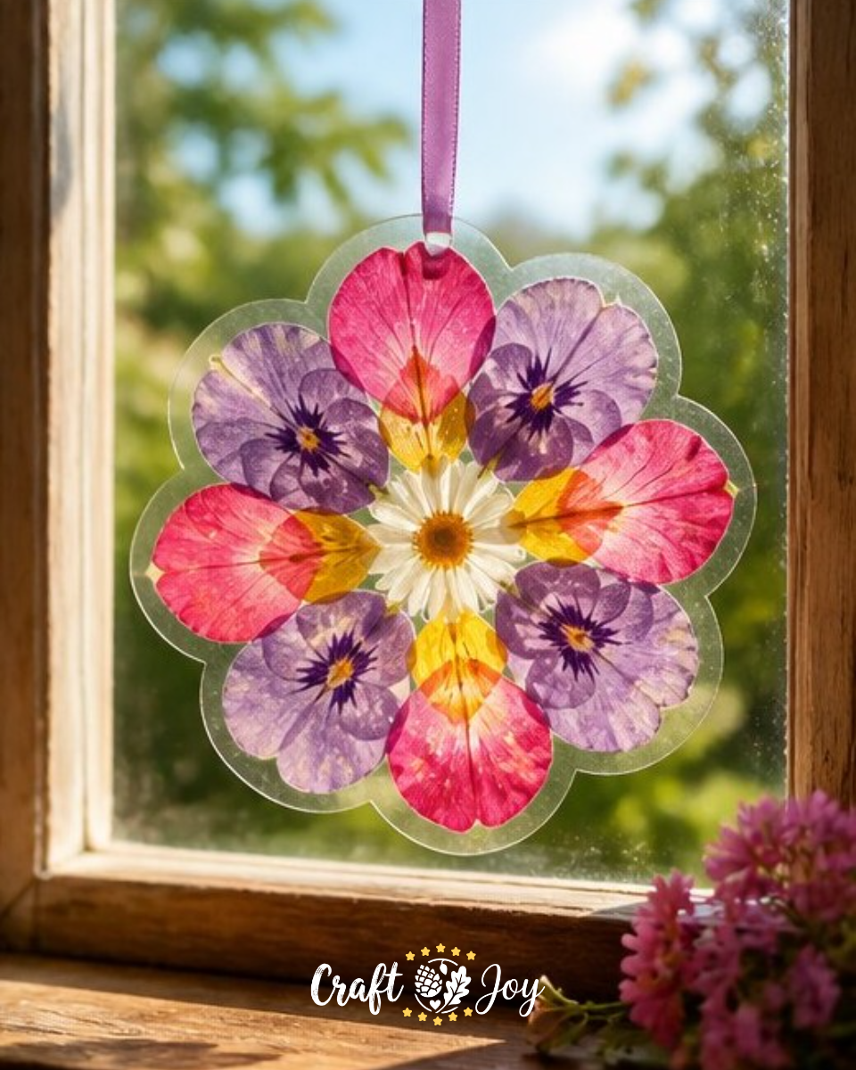 Flower Petal Window Suncatcher Craft for Kids