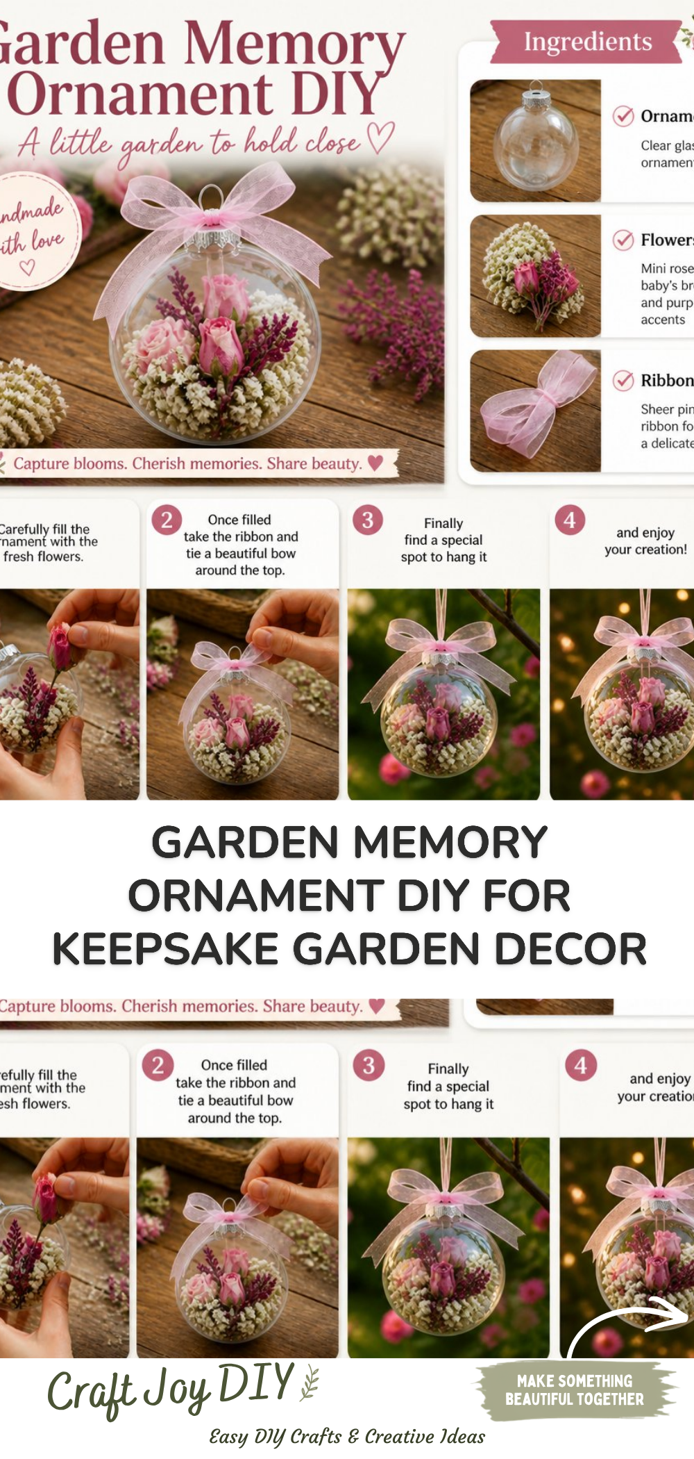 Garden Memory Ornament DIY for Keepsake Garden Decor