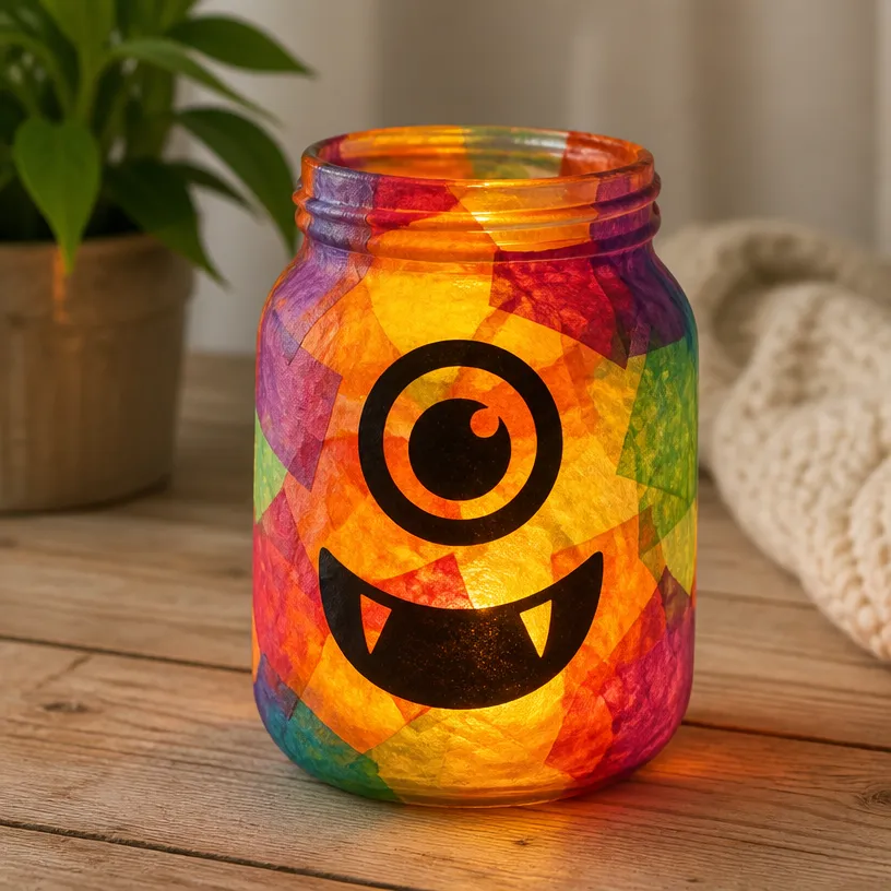 Glow-in-the-Dark Rainbow Monster Lantern