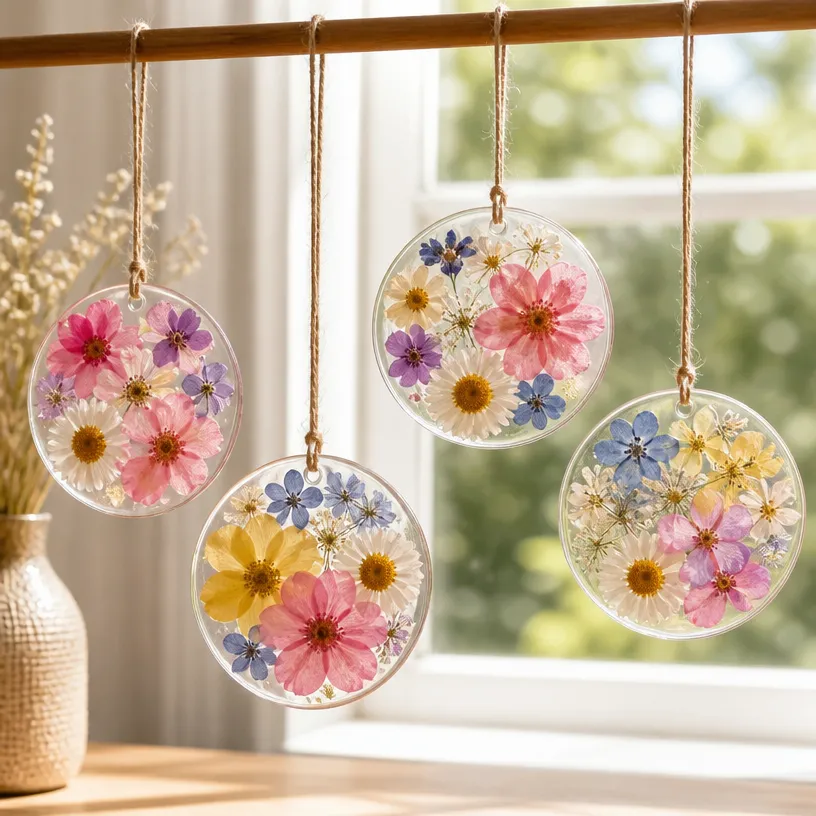 How to Make Pastel Flower Glue Suncatchers