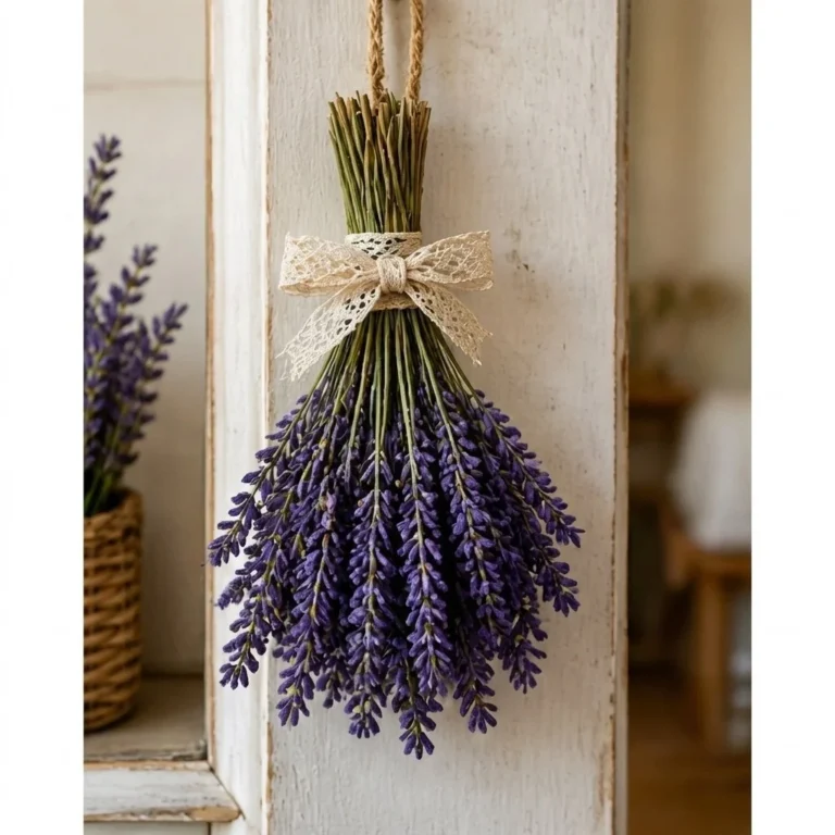 Handmade lavender bouquet hanging craft for rustic home decor