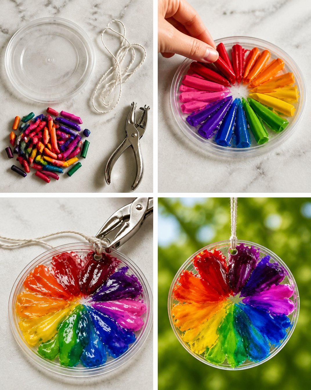 Melted Crayon Rainbow Flower Spinner