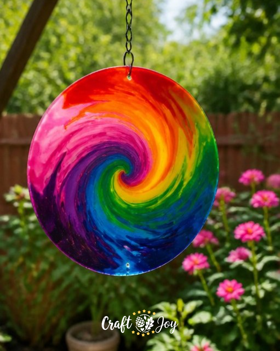 Melted Crayon Wind Spinner Craft for Colorful Outdoor Decor