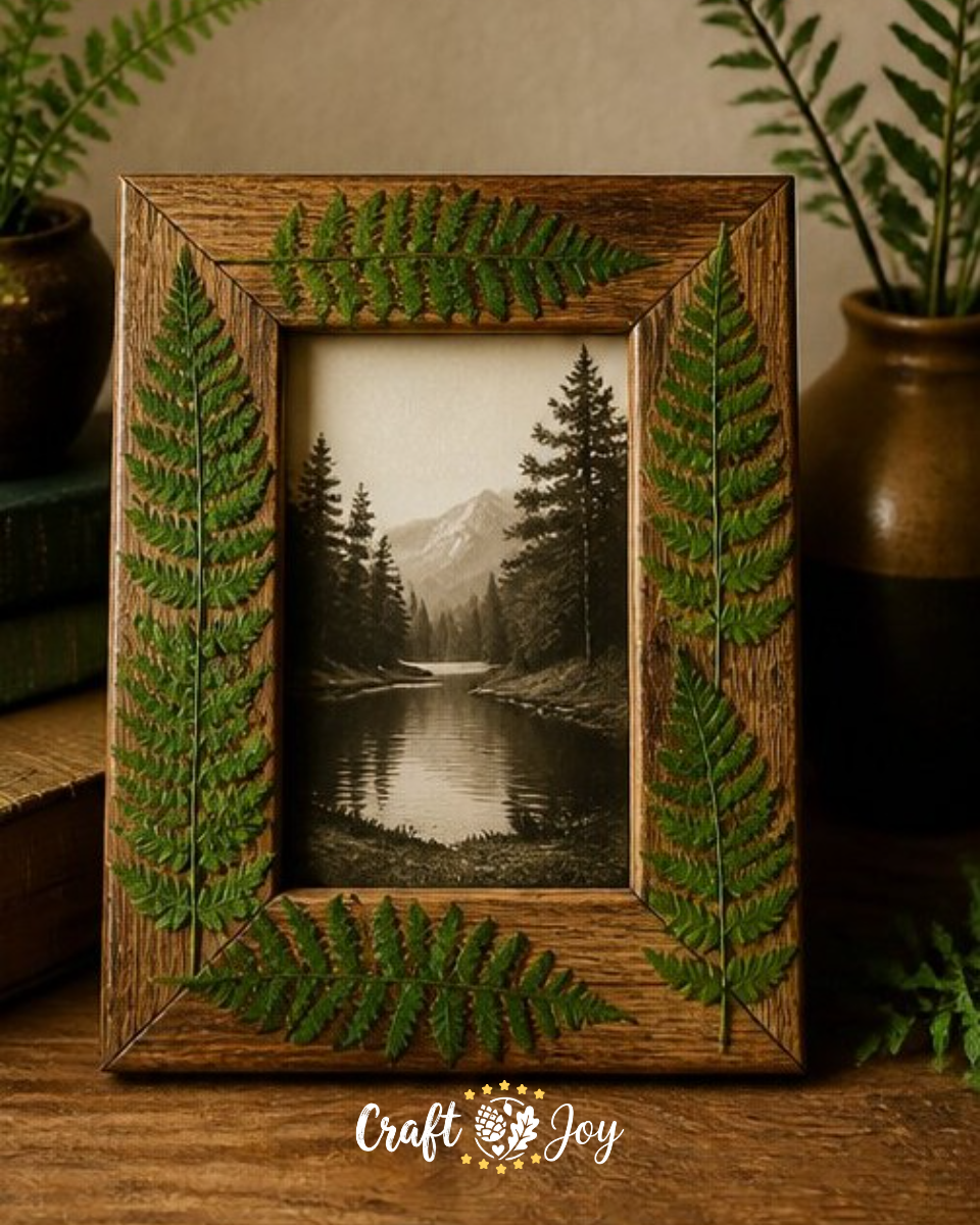 Pressed Fern Picture Frame Craft for Nature Decor