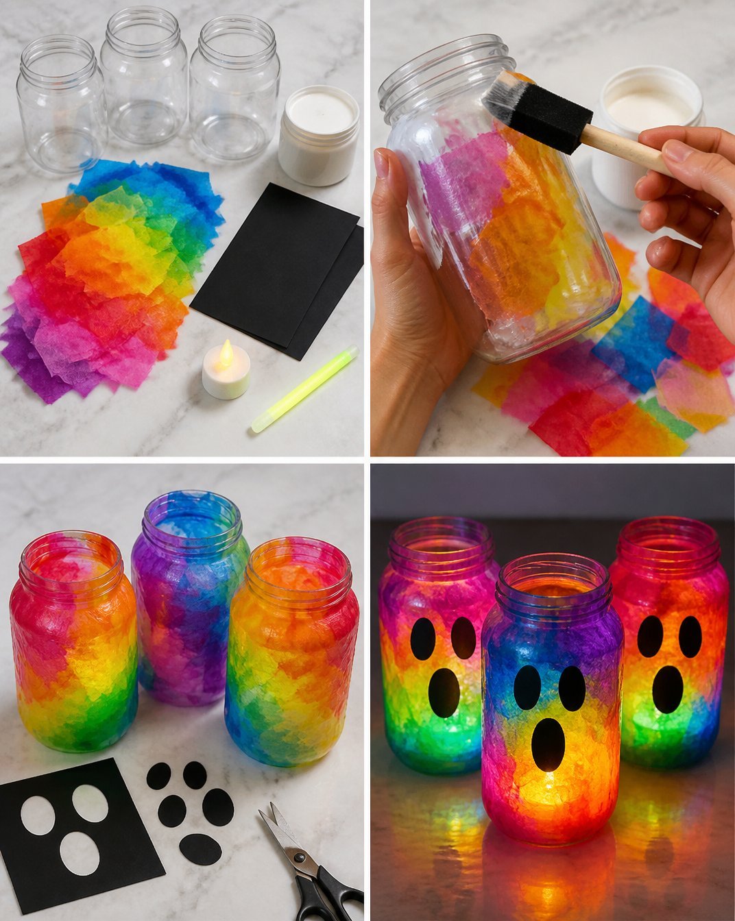 Radiant Rainbow Ghost Lanterns That Glow in the Dark