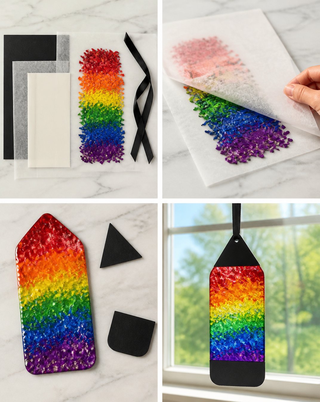 Rainbow Crayon Suncatcher Craft for Kids