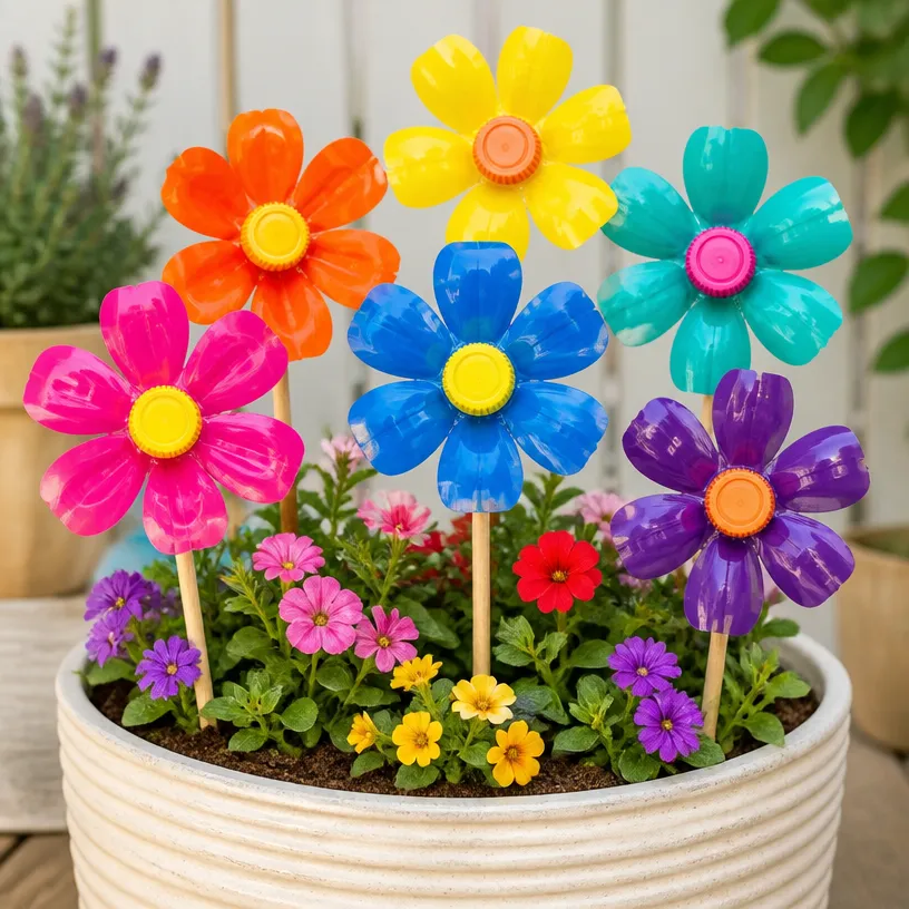 How to Make Colorful Rainbow Flower Garden Stakes