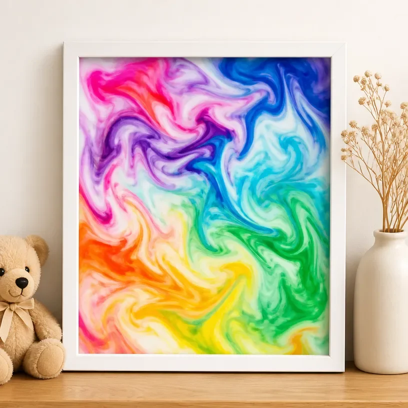 Rainbow Milk Art Print for colorful nursery wall decor