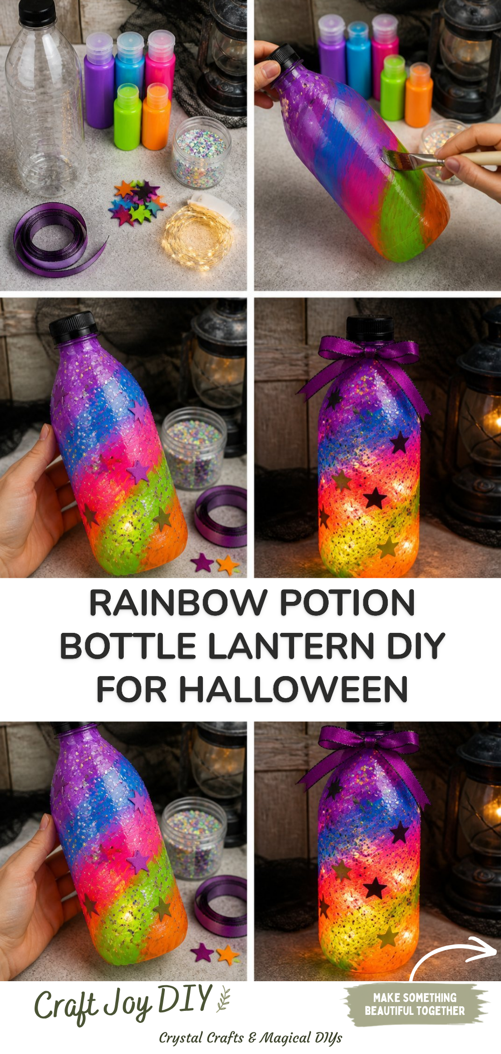 Rainbow Potion Bottle Lantern DIY for Halloween