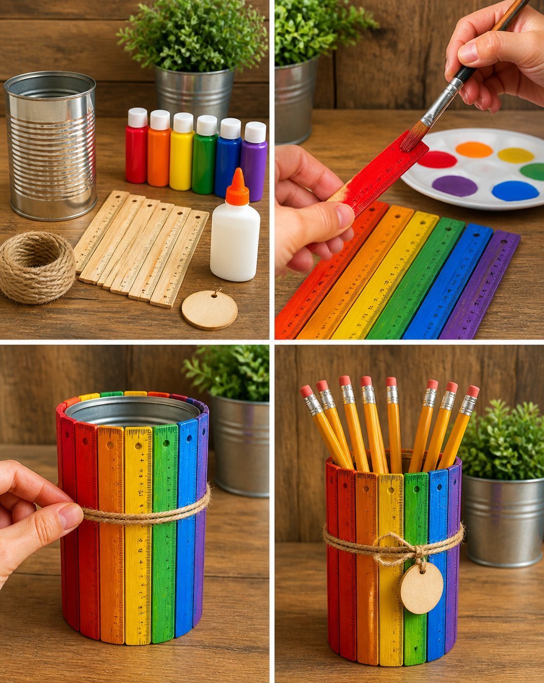 Rainbow Ruler Pencil Jar for Teachers - Desk Organizer