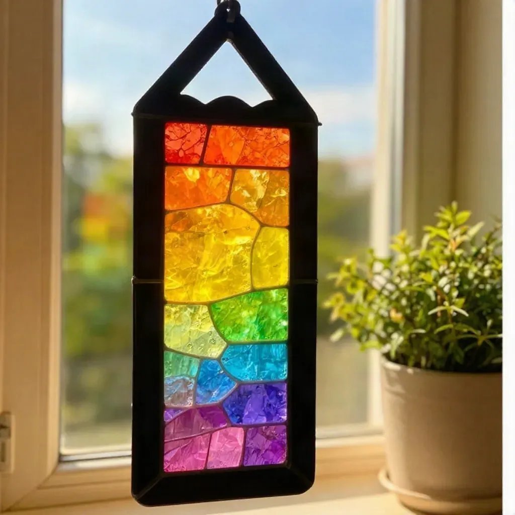 Rainbow School Pencil Suncatcher Craft for Kids