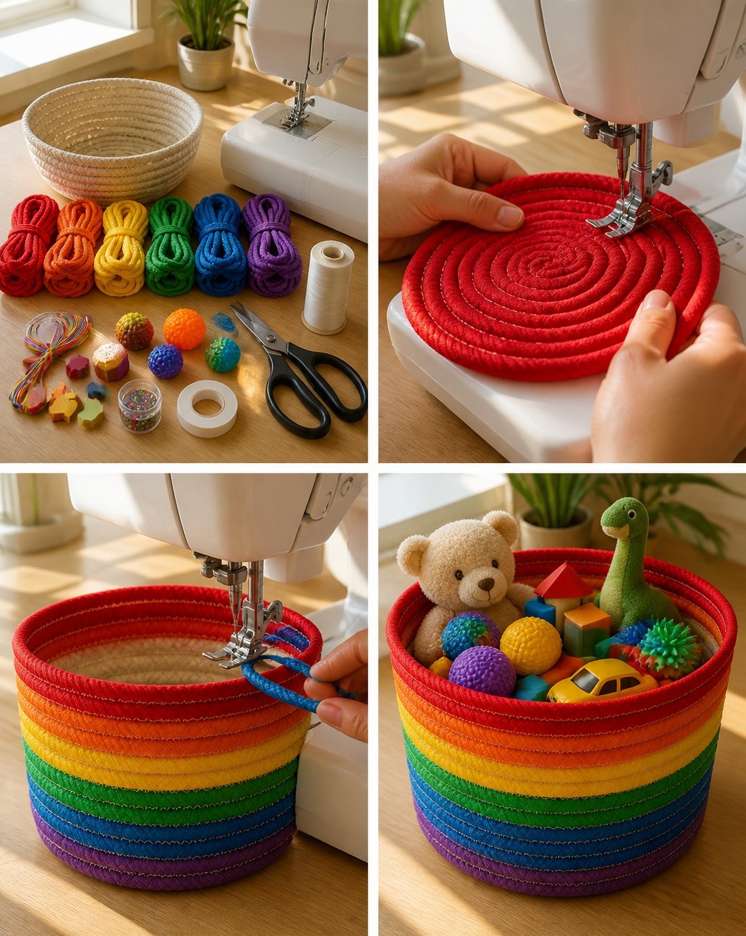 Rainbow-Themed Kids Toy Bin for Easy Storage