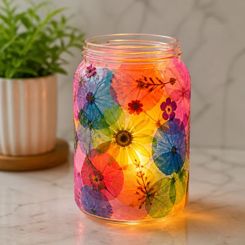 DIY Rainbow Tissue Paper Flower Lantern