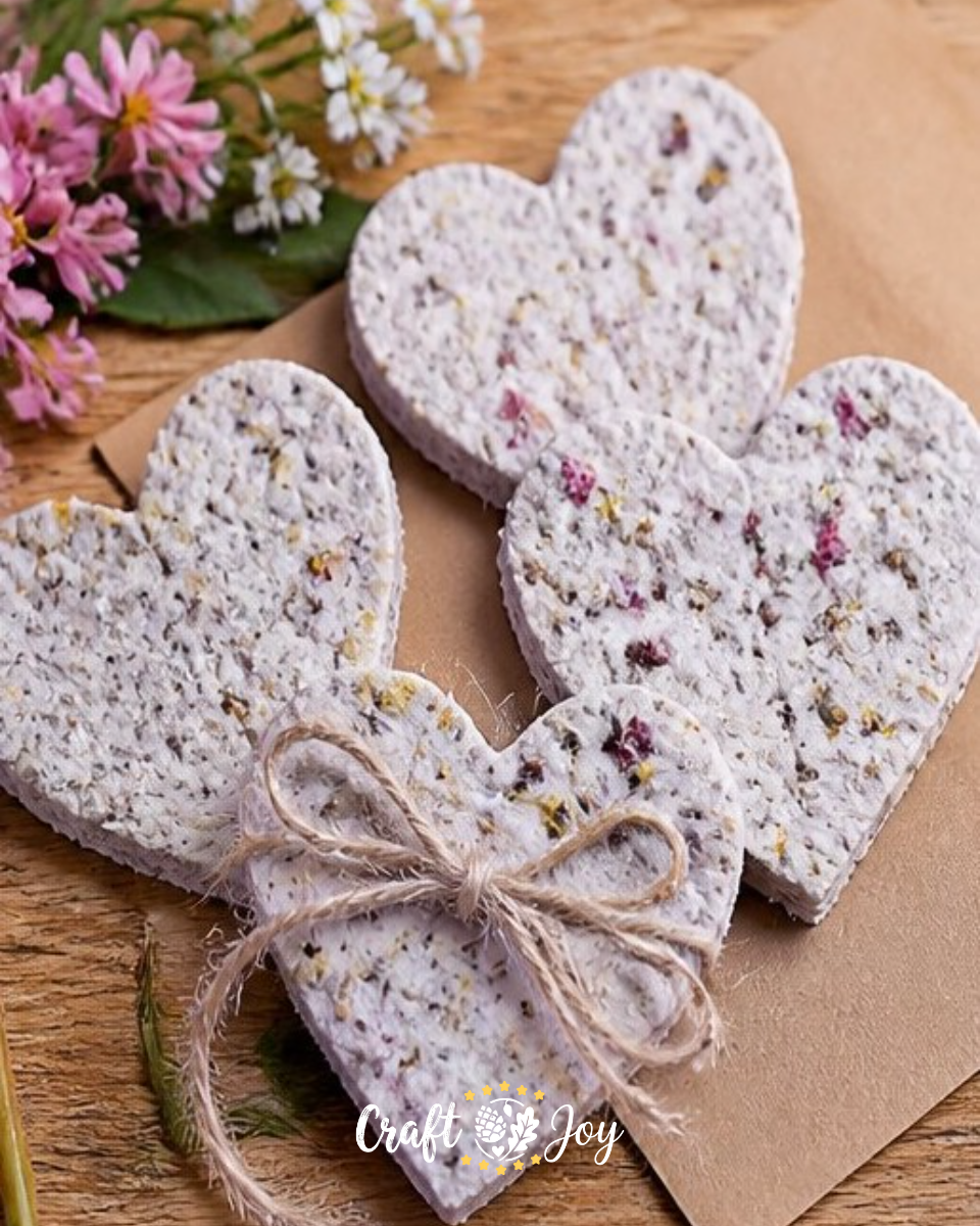 Seed Paper Hearts DIY for Blooming Garden Gifts