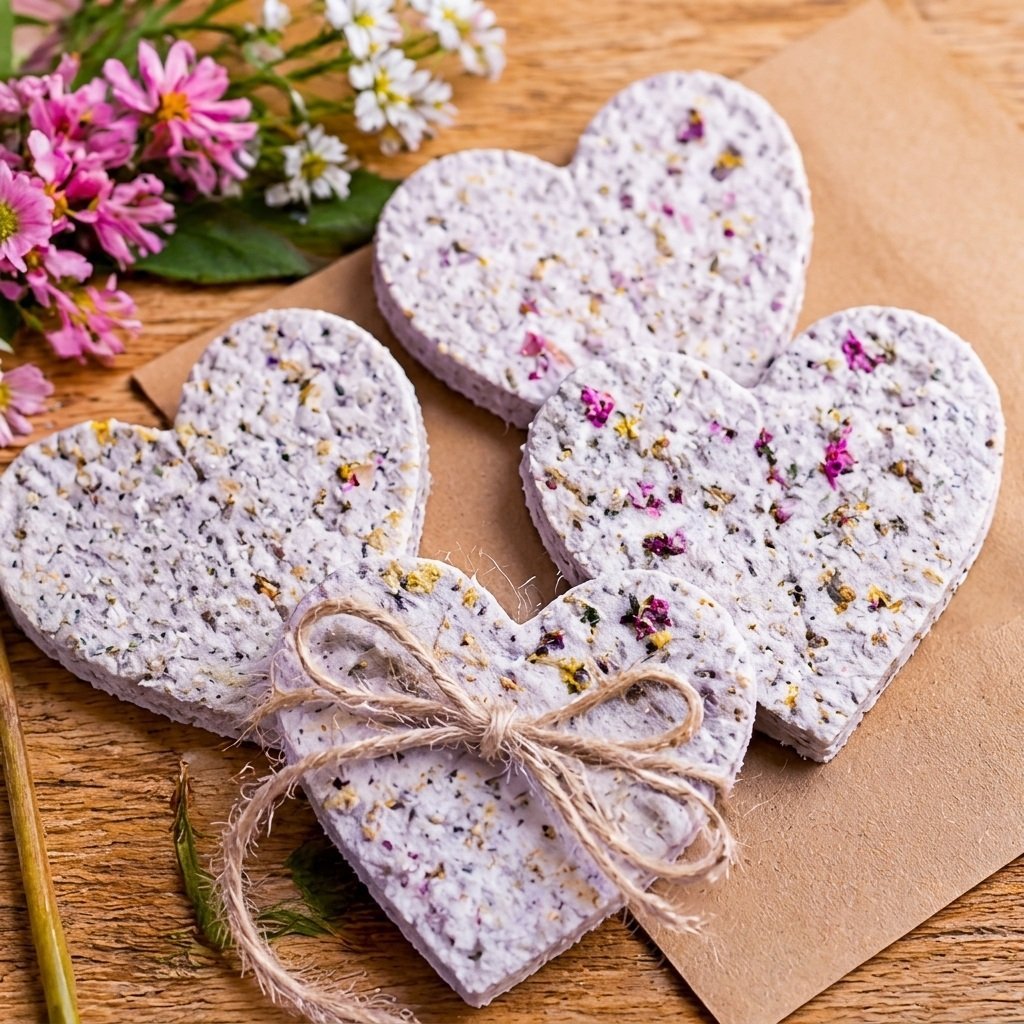 DIY Blooming Seed Paper Hearts for Garden Gifts