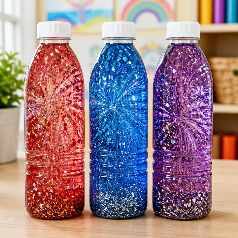DIY Fireworks-Inspired Sensory Bottles for Kids
