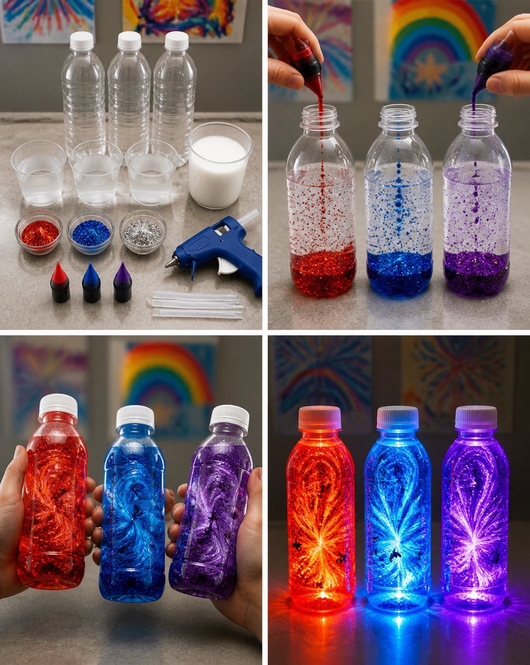 DIY Fireworks-Inspired Sensory Bottles for Kids