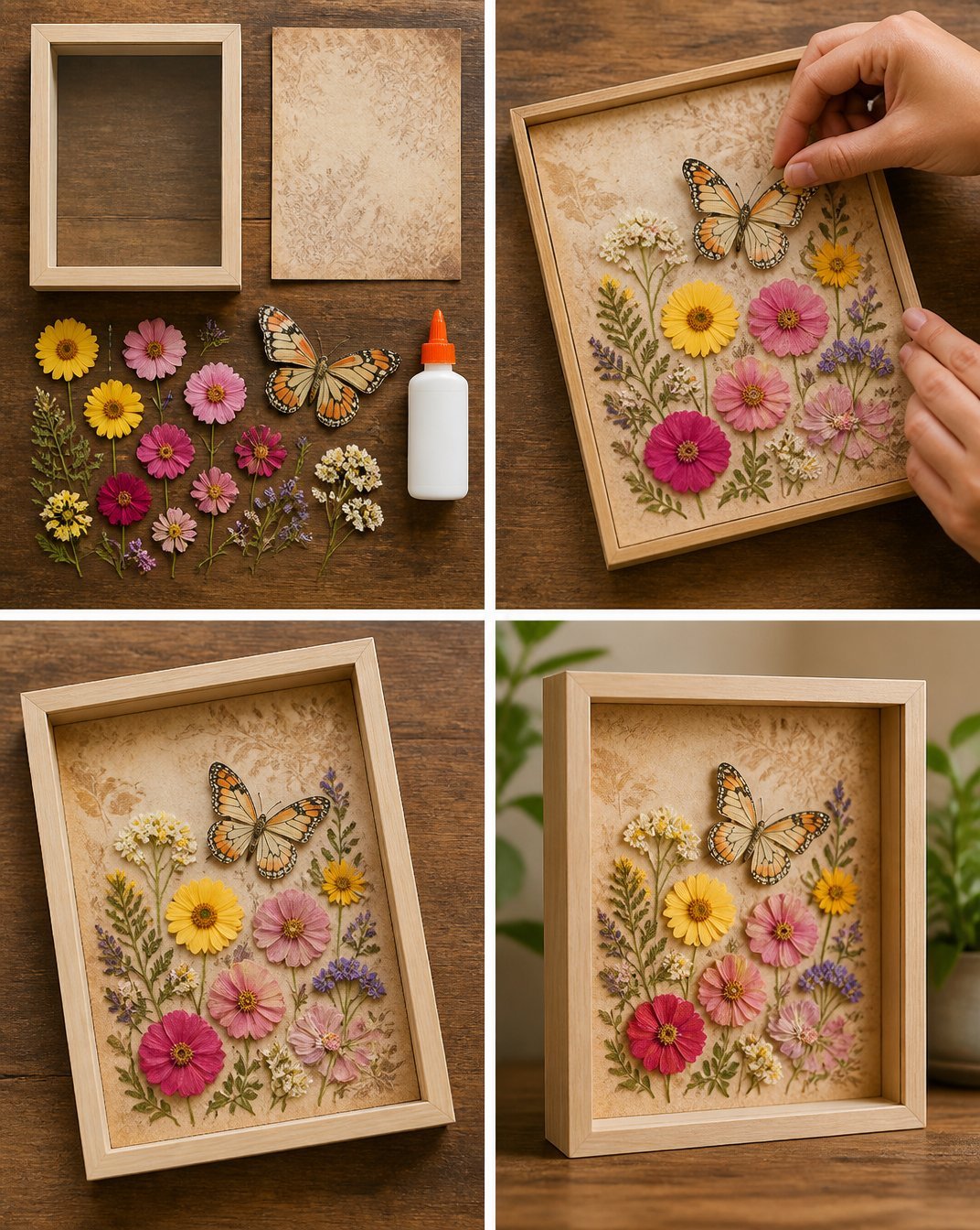 Butterfly and Wildflower Shadow Box Display
