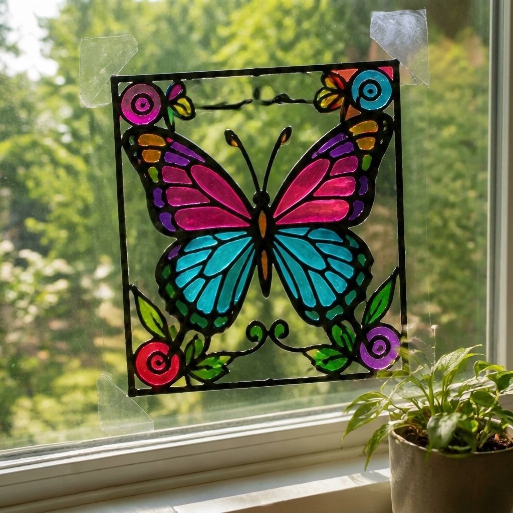 Stained Glass Glue Art