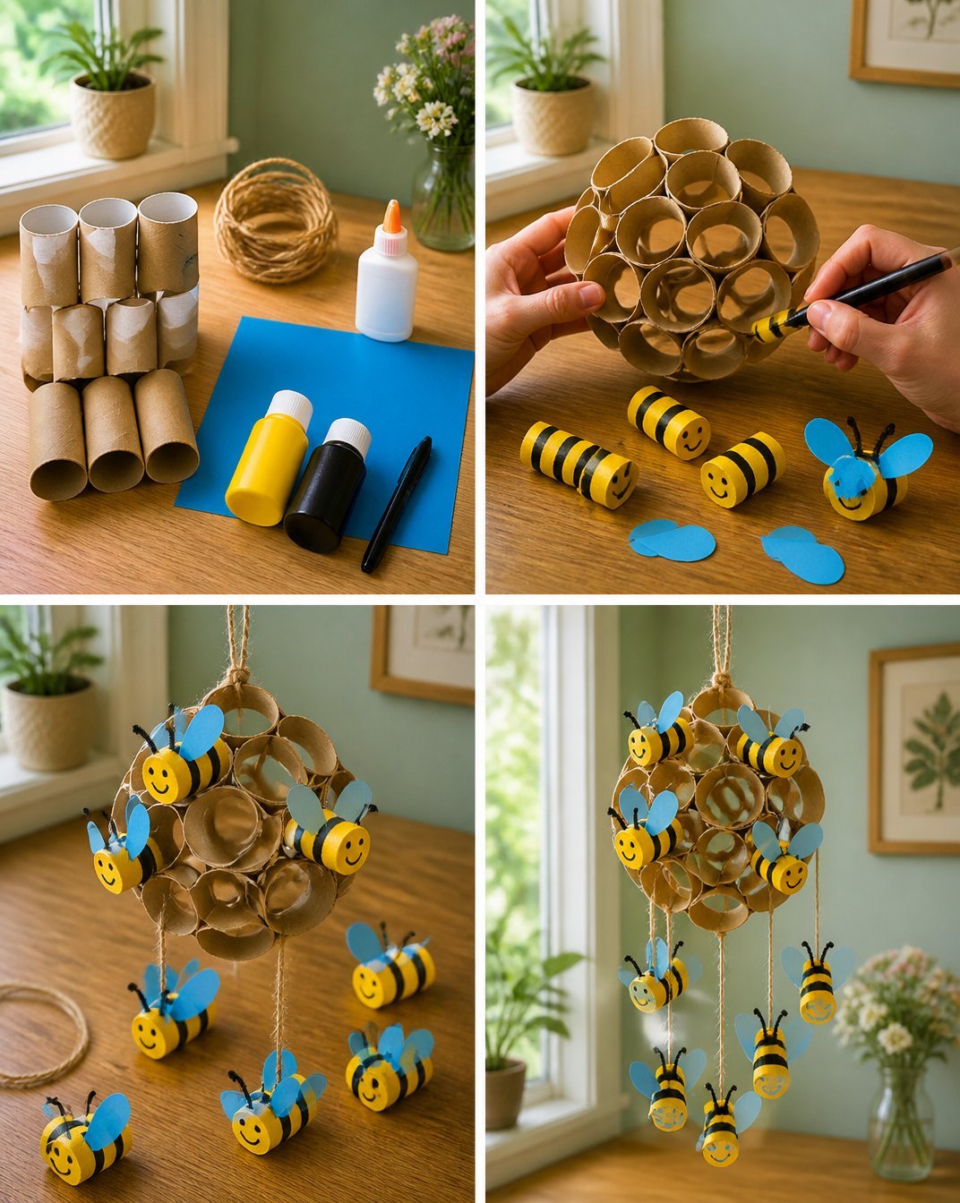 Toilet Paper Roll Bee & Beehive Craft