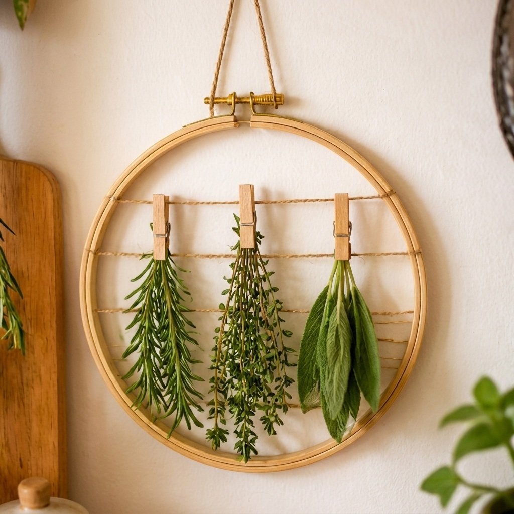 Vintage Herb Drying Rack for Kitchen Decor